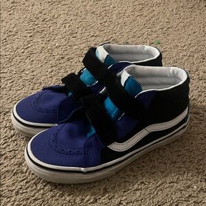 Kids Blue and Black High-Top Vans